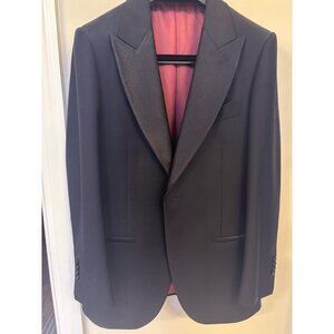 Suitsupply black tuxedo jacket and pants Super 110s wool slim cut